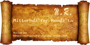 Mitterhöfer Renáta névjegykártya
